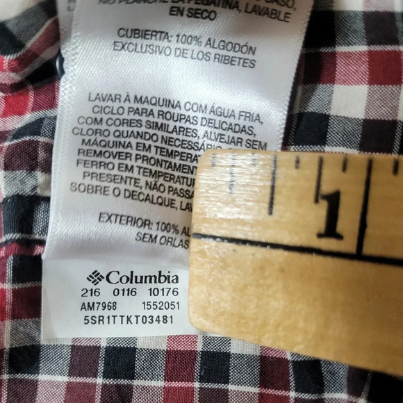 Men's Columbia Plaid Red/Black/White Button Down Shirt sz XXL 216 - Picture 10 of 10